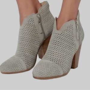rag & bone | Margot Perforated Dual Side Zippers Suede 3” Boots gray